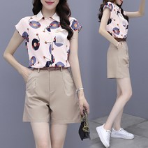 반바지 세트 여여름 패션서양풍은 올해 루즈핏 블라우스가 유행이다.세트