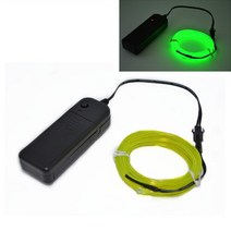 글로우 EL 와이어 네온 앰비언트 라이트 DIY 의상 자동차 장식 조명 파티 댄스 유연한 Cuttable LED 스트립 1m3m5m, [07] green, [02] 3m