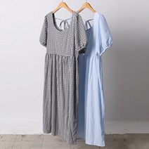 아이우먼 빅사이즈사랑해요 D723L107 잔체크스퀘어넥원피스 YP