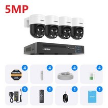 홈캠 팻캠 홈카메라 H.view CCTV 보안 카메라 시스템 PTZ 홈 비디오 감시 키트 야외 IP 휴머노이드 감지 8Ch 4K 5MP 8MP, 4T, 5MP 4PCS Cameras