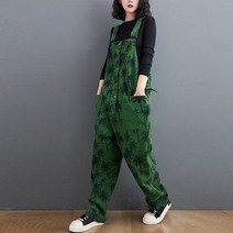 여자 빅사이즈점프수트 특이한 초록색 봄 점프수트