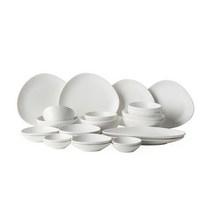 조약돌 4인 24P 홈세트 그릇세트, 블랙&화이트