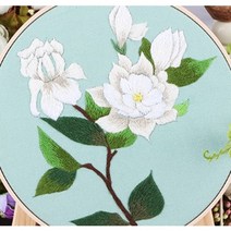[조한스토어] 프랑스 자수 초보자용 십자수 DIY 패키지, 01) 치자꽃, 1세트