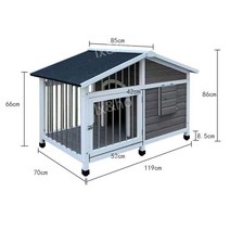 원목 개집 야외개집 애견하우스 반려견 전원주택 우드 펫하우스, 회색