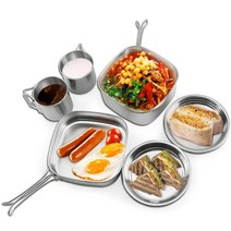 캠핑 사각코펠세트 식기 스텐 쿠킹 등산 야영