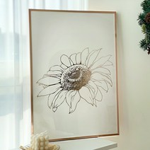 해바라기 액자 그림 개업 인테리어 대형 돈 들어오는 집들이 선물 황금 풍수지리 꽃그림, 로즈골드