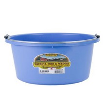 Miller Manufacturing P8BERRYBLUE Plastic Round Back Bucket for Horses 8-Quart, 1