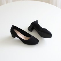 [당일출고] 꼼꼼구두 리린 스퀘어 발편한 여성 구두 펌프스 통굽 미들힐 (5cm)