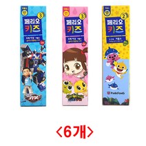 (디앤티) 3세치약 4세치약 5세치약 6세치약 남자아이치약 헬로카봇 신비아파트 핑크퐁, 핑크퐁 청포도향75g치약 6개