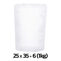 [이지포장]두꺼운 무광 백색 지퍼스탠드 1kg 500g 커피봉투 밸브부착 가능-2종류, 50매