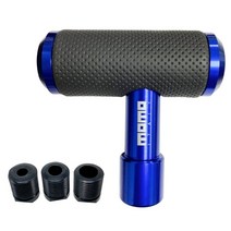 car gear shift pu leather t-handle 조이 스틱 momo shift 손잡이 유니버설 자동 수동 트랜스미션, 푸른