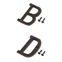 2 pcs 문 편지 크리 에이 티브 diy 캐스트 주소 침실 벽 마운트 편지 4 pcs 나사 홈 장식, 철, 검은색