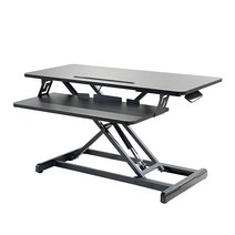 스탠딩 데스크 컨버터 테이블 탑 스탠드 - 87.9cm34.6인치 조절 가능한 컴퓨터 워크스테이션 트레이 탁상용 인체 공학적 앉기 듀얼 모니터 노트북 휴대폰 플레이스 홀더 데스크탑