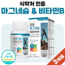 마그네슘 비타민B 3종 영양제 비타민 B1 B2 B6 비군 비타민비 B군 50대 60대 40대 수용성 비 타민 정 컴플렉스 프리미엄 식약처 인증 건강 기능 식품 약 3개월분 여자