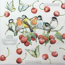 파스텔크래프트 냅킨아트 211530 Cherry Birds 냅킨20매 33×33cm 0896, 20매입, 혼합색상