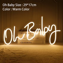 Led 네온 사인 생일 축하 투명하고 유연한 아크릴 야간 조명 오 베이비 웨딩 파티 룸 장식, 08 oh baby2_01 AU