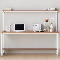 헤이미쉬홈 샘스틸 1인용 고등학생 1단 하이 철제 컴퓨터 책상 1800, 상판) 크림화이트, 프레임) 화이트