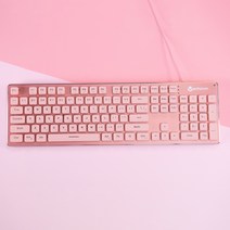 벤타론 프리미엄 로즈핑크 메탈바디 멤브레인 핑크 유선 무소음 키보드 K7