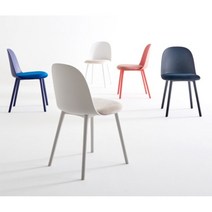 봉긋한 벨벳쿠션 디자인 식탁 카페의자(5색) 패션 유럽 명품 호텔 업소 1인, 화이트