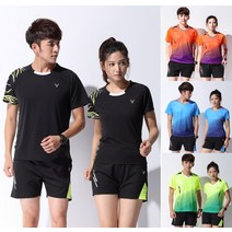 테니스 운동복 탁구 유니폼 배드민턴 의류 기능성반팔티 반바지 세트