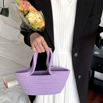 옷자락 [옷자락] 여자 미니 라피아 느낌 파스텔 손가방 백