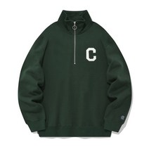 COVERNAT C 로고 하프 집업 맨투맨 브리티쉬 그린 CO2301CR11BG