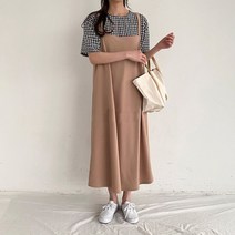 [세인트이브] 당일발송 국내제작 시원한소재 반팔티+ 멜빵롱원피스