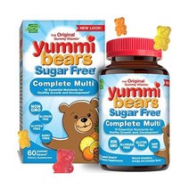 멀티비타민 Yummi Bears Sugar Free Multivitamin and Mineral Gummy Vitamin for Kids 60, Multi-vitamin