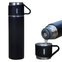 보온병 500ml 스테인리스 보온 컵, 블랙1개
