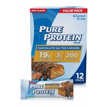 Pure Protein (미국직배) 1+1 퓨어 고함량 캬라멜 프로틴바 12개 High Protein Nutritious Snacks to Support Energy Low Sugar Gluten Free Chocolate Salted Caramel, 2개, 12ea