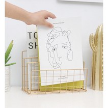 미용실 병원 인테리어 철제 잡지꽂이 거치대 유럽감성, 골드