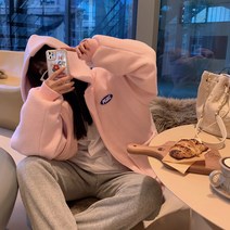 후드 티셔츠 임산산산 겨울 가을 파리바게뜨 뽀글이 코트 모조모피 소프트 찰 보온 젊은 타입 트렌드 2359014159