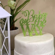 All About Details Lime Green Baby On The Way Cake Topper, 1