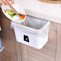 걸이형 휴지통 싱크대 음식물쓰레기통 7L, 화이트1개, 가성비형(뚜껑없음), 1개