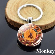 강아지키링 키홀더 열쇠고리 dog keychain 2020 쥐 년 행운의 키 체인 중국어 조디악 유리 공 키 체인 키 링 12 동물 조디악 쥬얼리 타이거 드래곤 말 개 돼지