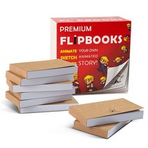 Nest + Nourish 어린이 및 성인용 빈 플립북(플립 북) 8팩 번짐 없는 플립 북 키트 180페이지 6.4cm x 11.4cm(2.5인치 4.5인치) 두꺼운 질감의