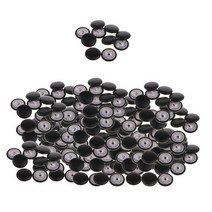 의상 신발 바느질 장식 25mm에 대 한 200PCS 모조 가죽 덮여 단추, 인공 가죽, 블랙