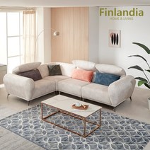 핀란디아 버블린 5인 마카우 기능성 패브릭 코너 카우치형 소파 풀세트, 골드