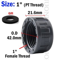 2 개 1/2 3/4 1 인치 PVC 암나사 커넥터 파이프 스트레이트 팔꿈치 티 피팅 물 3 웨이 조인트, 1 inch end cap