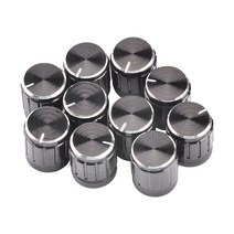10PCS 금속 볼륨 컨트롤 로터리 노브 널링 샤프트 포텐쇼미터 15X16.5MM 톤 스위치 6MM 홀 블랙, 한개옵션0