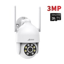 가정용 실외 실내 CCTV anran 3mp ptz 카메라 자동 모션 추적 카메라 무선 홈 비디오 cctv 감시 카메라 야외 ip 카메라, 3mp 32g 카드, 3.6mm