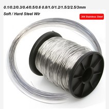 304 스테인레스 스틸 와이어 소프트/하드 0.1/0.2/0.3/0.4/0.5/0.6 0.8/1.0/1.2/1.5/2/2.5/3mm 단일 스트랜, [01] 0.1mm-Hard, [05] 100 meters
