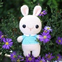 diy 키트 코바늘 뜨기 인형 도안 손뜨개 뜨개 뜨개질 패키지 태교 파란셔츠 토끼