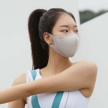 숨쉬기편한 구리 필터 빨아쓰는 스포츠 면 마스크 내추럴 베이지(교체형 필터 3매 포함), 내추럴 베이지-M, 1팩(15개입)