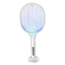 전기 모기채 투인원 전기충격기 가정용 전기 모기채 usb 충전 모기채 자외선 트랩, 야시바이, 작은 흰색 사각형