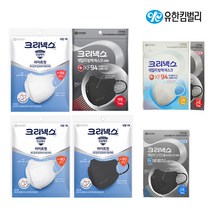 유한킴벌리 크리넥스 KF80 KF94 데일리 입체형 황사마스크 새부리형 소형 중형 대형, 50매, KF-94대형(블랙)
