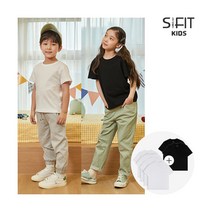 [스토리핏] 키즈 오가닉 면100 티셔츠 6종(화이트4종+블랙2종)