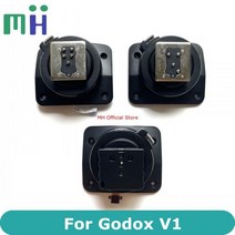 SAENAL Godox V1 V1C V1N V1S V1F V1O V1P 플래시 핫슈 핫슈 후면 마운트 베이스 풋 브래킷 스피드 라이트 교체 예비 부품, V1-C For Canon