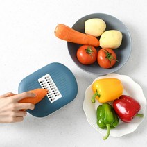 하라밍 다용도 채칼 세트 4타임 슬라이서 채썰기 멀티채반 다용도 채칼, 다용도 채칼 (블루), 1개