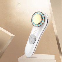 Yoiub 초음파 이온 페이스 마사지기 토탈케어 뷰티디바이스 갈바닉 고주파마사지기 USB 충전, 은백색